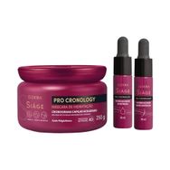 Kit Siàge Pro Cronology Máscara de Hidratação 250g + Potencializador de Nutrição 10ml + Potencializador de Reconstrução 10ml